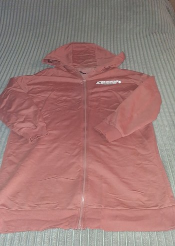 Kremit rengi Kapüşonlu Fermuarlı Kadın tunik - Görsel 3