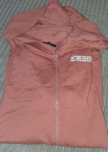 Kremit rengi Kapüşonlu Fermuarlı Kadın tunik - Görsel 7