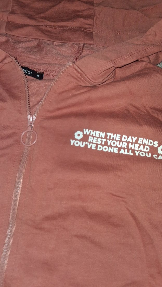 Kremit rengi Kapüşonlu Fermuarlı Kadın tunik - Görsel 5