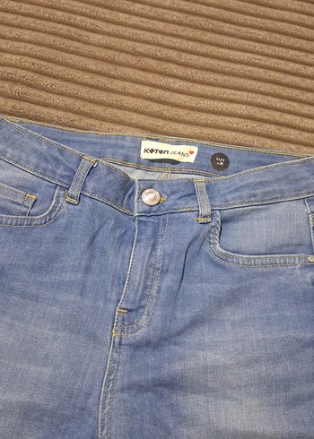 Kadın Mavi Denim capri Şort - Görsel 4