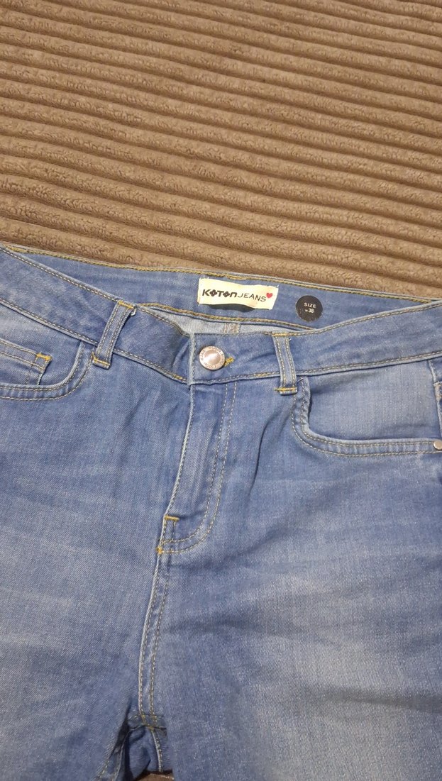 Kadın Mavi Denim capri Şort - Görsel 4