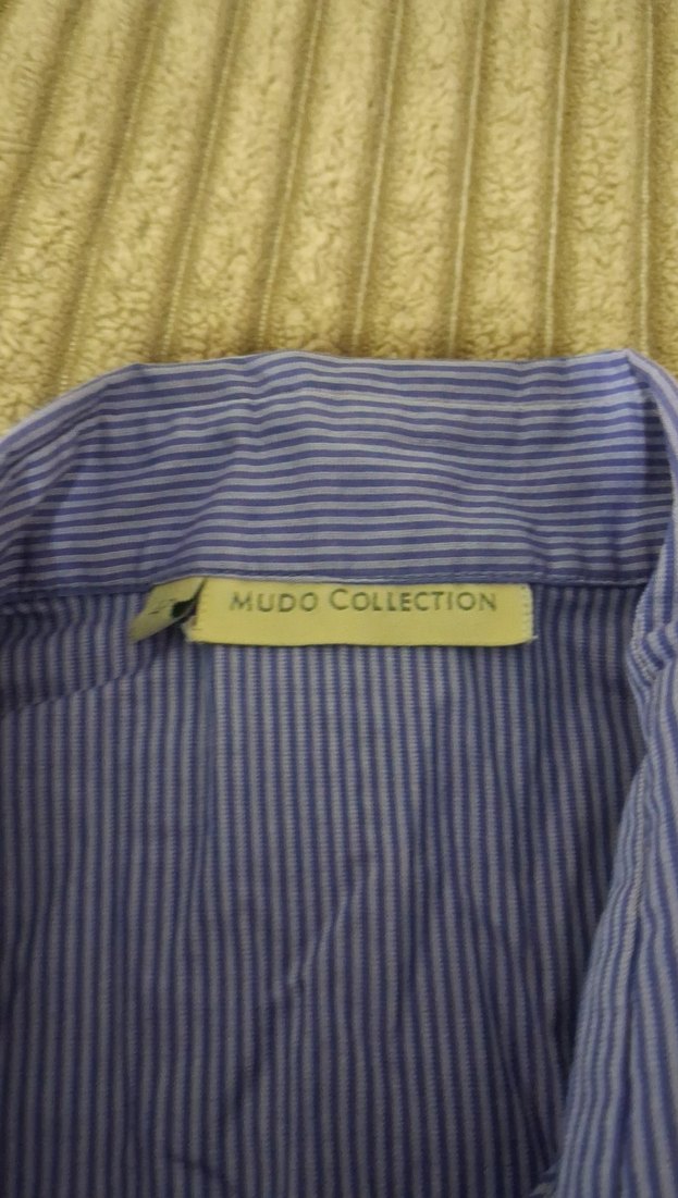 Düğmeli Uzun Kollu Klasik Mavi Gömlek - Görsel 3