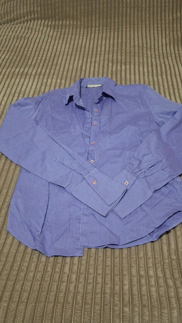 Düğmeli Uzun Kollu Klasik Mavi Gömlek - Görsel 2