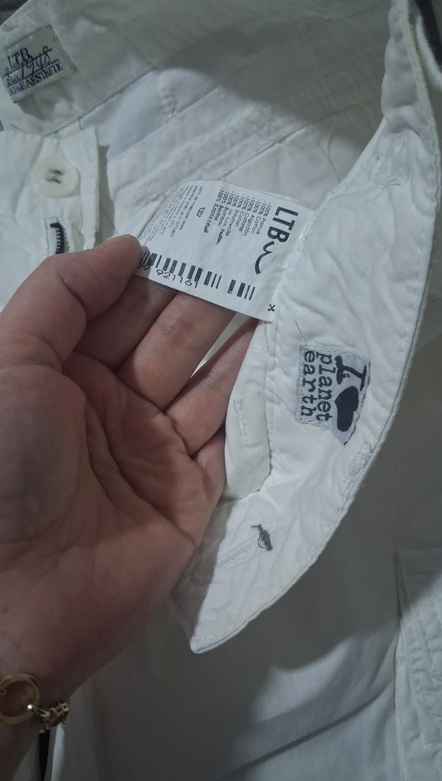 Kadın beyaz Kemerli Bol Kesim Midi Pantolon - Görsel 5