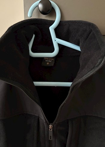 Erkek Siyah Fermuarlı Yüksek Yaka Polar Ceket - Görsel 2