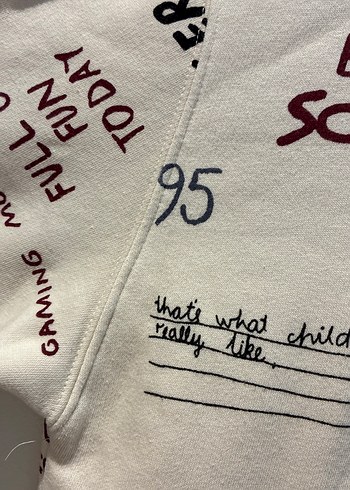 s Beden beyaz Renk Baskılı Beyaz erkek Sweatshirt