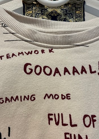 s Beden Baskılı Beyaz erkek Sweatshirt
