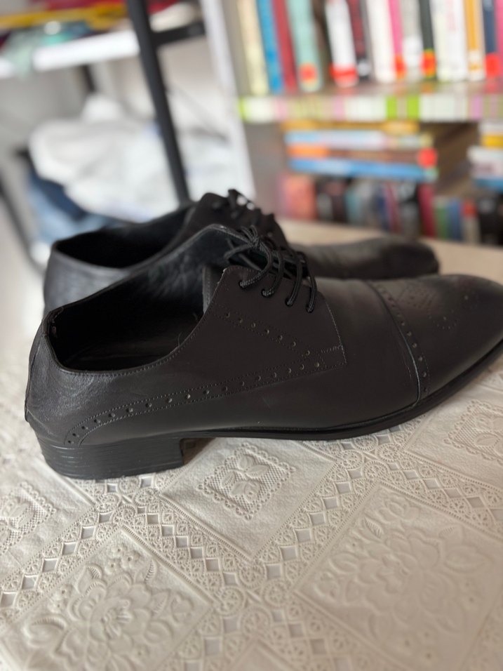 Düğmeli Siyah Klasik Erkek Ayakkabı - Görsel 5