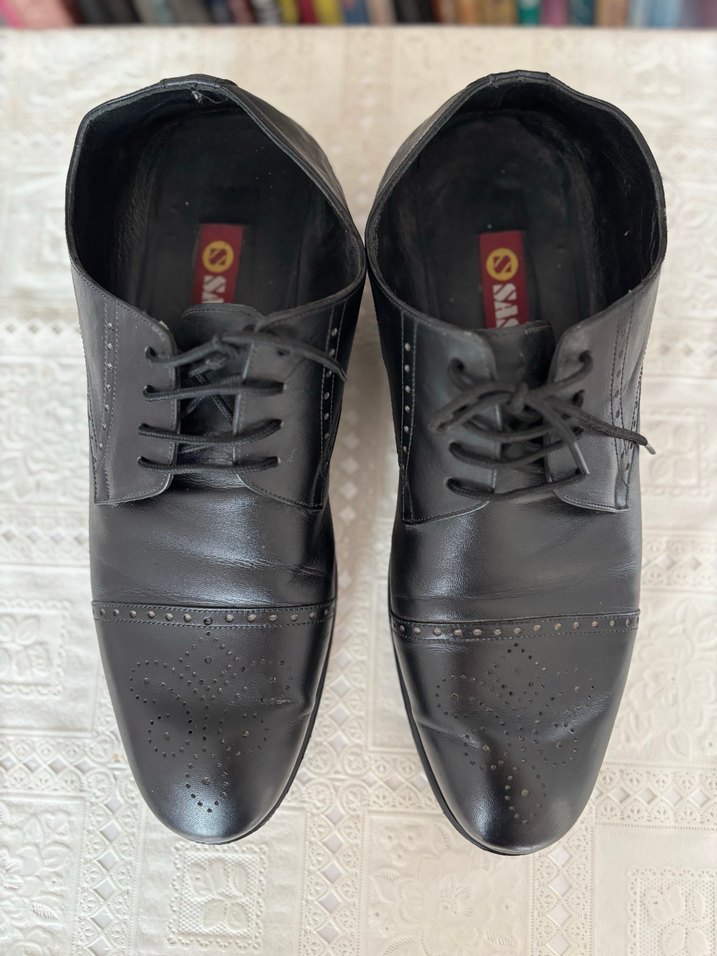 Düğmeli Siyah Klasik Erkek Ayakkabı - Görsel 2