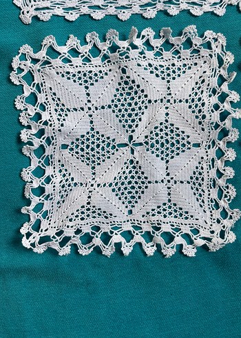 El Örgüsü Beyaz peçetelik - Görsel 4