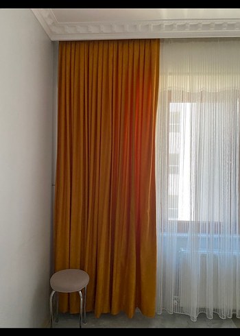 Modern Klasik Sarı Fon Perde - Görsel 3