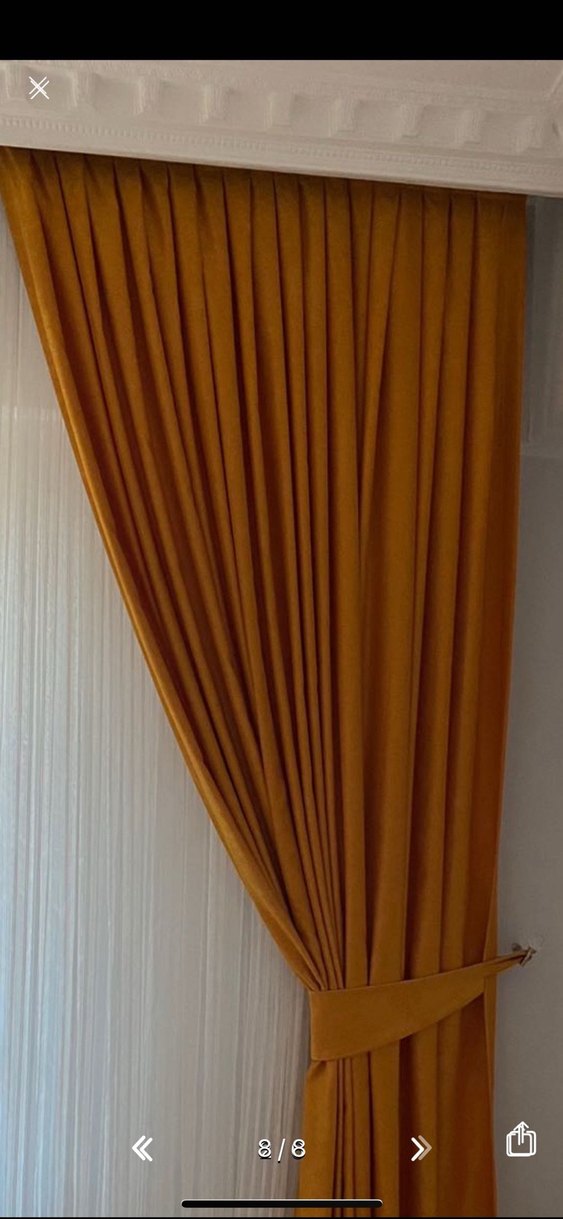 Modern Klasik Sarı Fon Perde - Görsel 5