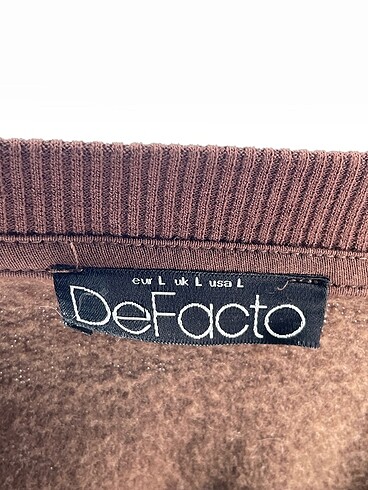 l Beden kahverengi Renk Defacto Sweatshirt %70 İndirimli.