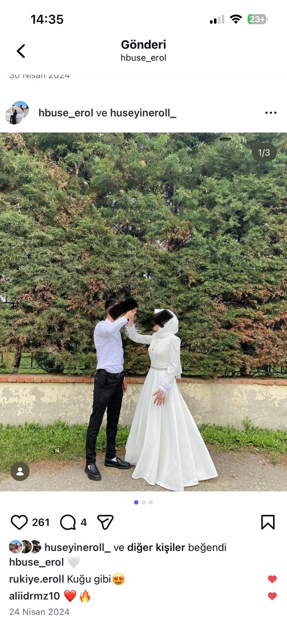 Uzun Kollu Beyaz Bohem Tesettür Gelinlik - Görsel 5