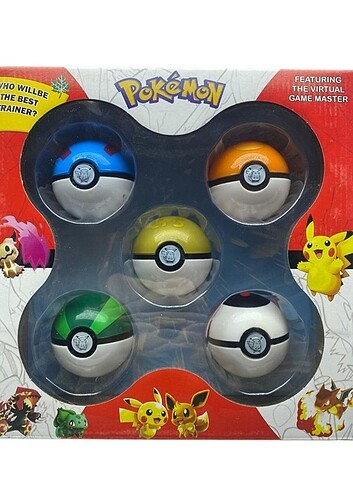 Beden 5 adet poketopu ve figür Pokemon oyuncak