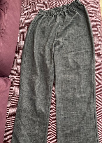 Düğmeli Gri Keten  Bluz, ikili takım - Görsel 3