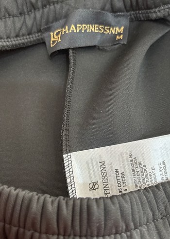 Siyah Rahat Kesim paça detaylı belden lastikli   Pantolon - Görsel 3