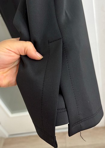 Siyah Rahat Kesim paça detaylı belden lastikli   Pantolon - Görsel 2