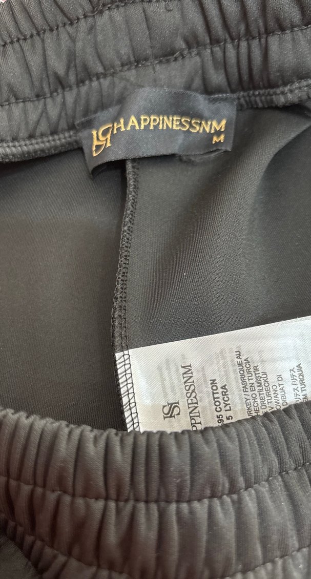 Siyah Rahat Kesim paça detaylı belden lastikli   Pantolon - Görsel 3