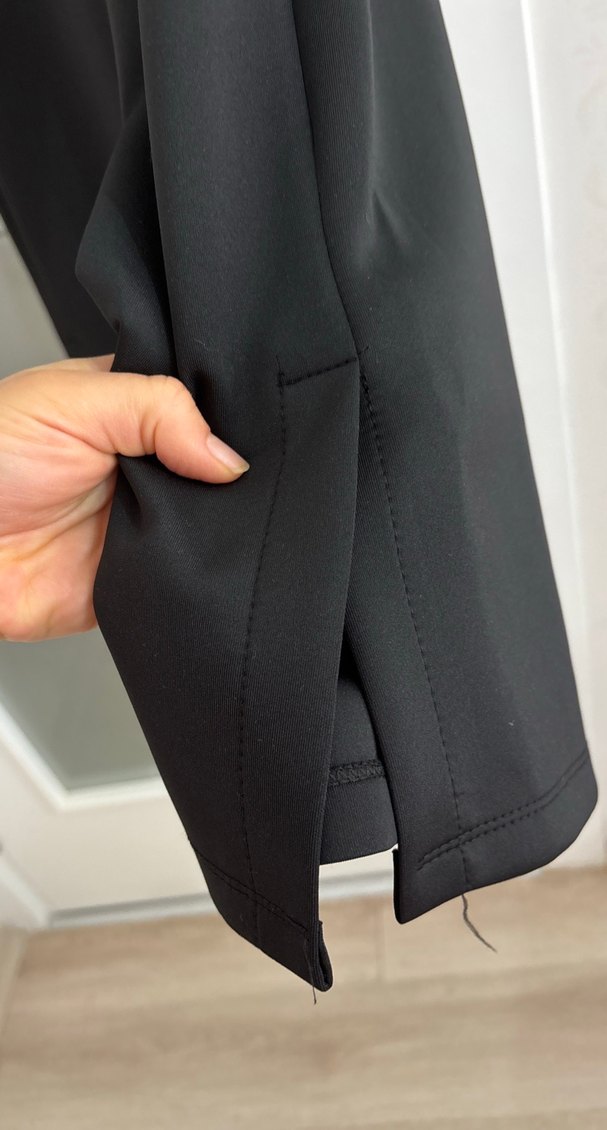 Siyah Rahat Kesim paça detaylı belden lastikli   Pantolon - Görsel 2