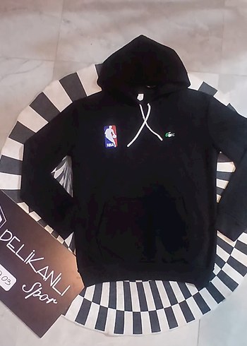 Lacoste Nba Siyah Kapusonlu Sweatshirt