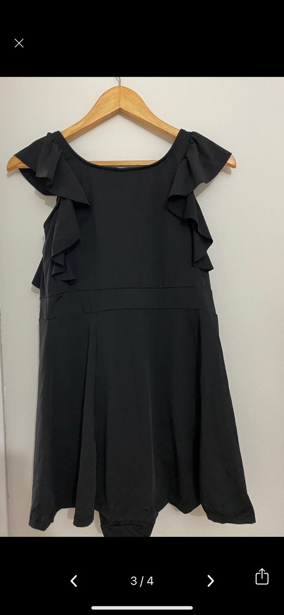 Siyah Fırfırlı Kolsuz Eteklı Mayı - Görsel 3