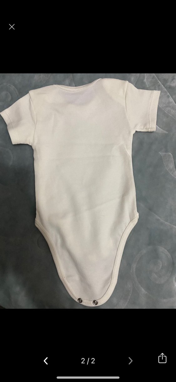 Bebek Kısa Kollu Beyaz Body - Görsel 2