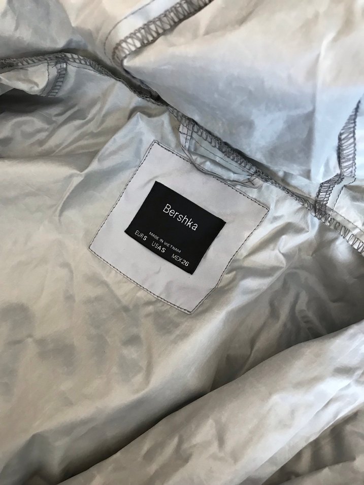 Gri reflektörlü  kadın Düğmeli Rüzgarlık - Görsel 2