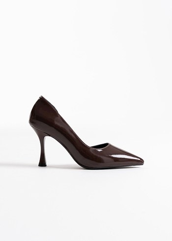 Klasik Kahverengi Stiletto Topuklu Kadın Ayakkabı - Görsel 2