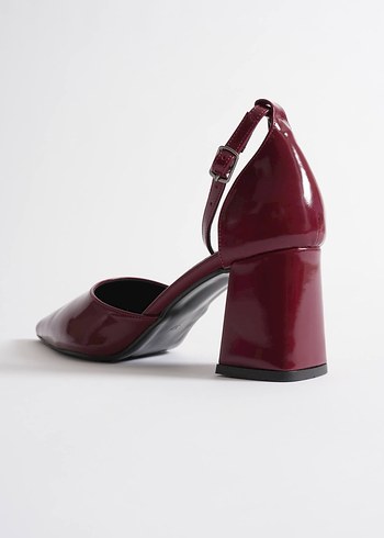 Bordo Tokalı Kadın Topuklu Ayakkabı - Görsel 3