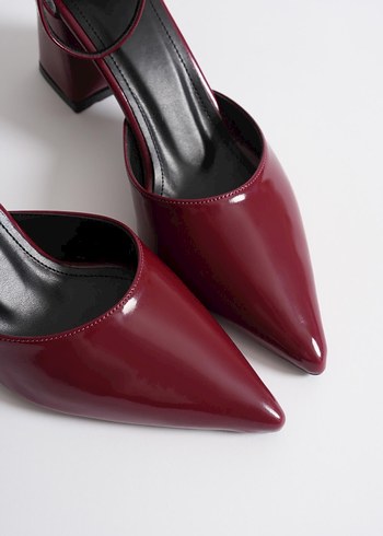 Bordo Tokalı Kadın Topuklu Ayakkabı - Görsel 7