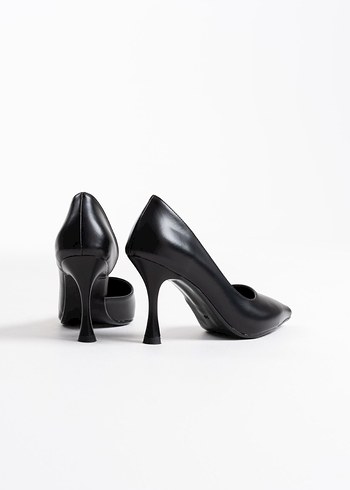 Siyah Minimalist Stiletto Topuklu Kadın Ayakkabı - Görsel 3