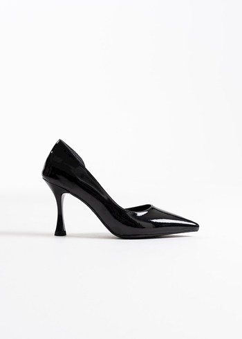 Siyah Minimalist Stiletto Topuklu Kadın Ayakkabı - Görsel 9