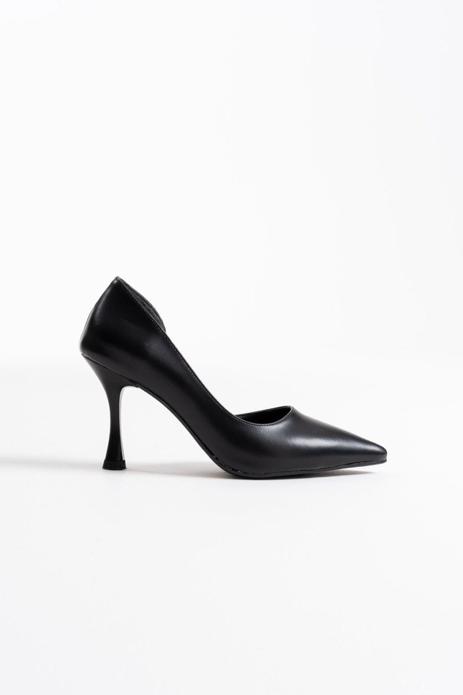 Siyah Minimalist Stiletto Topuklu Kadın Ayakkabı - Görsel 4
