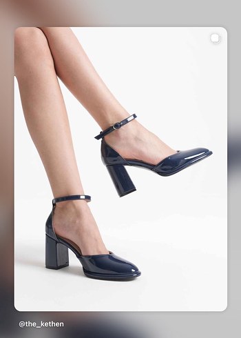 Mavi Parlak Tokalı Topuklu Kadın Ayakkabı - Görsel 10