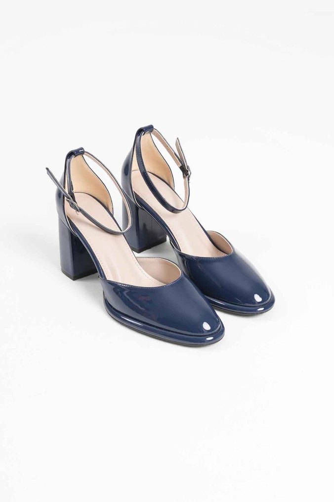 Mavi Parlak Tokalı Topuklu Kadın Ayakkabı - Görsel 3
