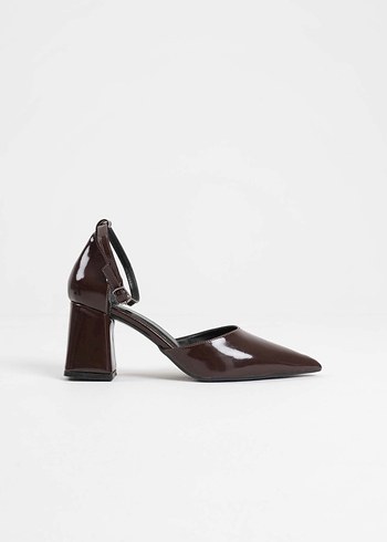 Kahverengi Tokalı İnce Topuklu Kadın Ayakkabı - Görsel 10