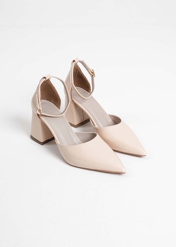 Bej Topuklu Kadın  topuklu ayakkabı - Görsel 5