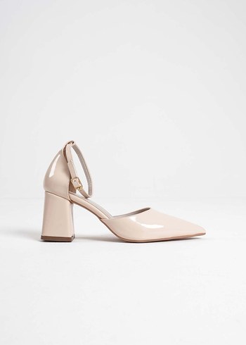 Bej Topuklu Kadın  topuklu ayakkabı - Görsel 12