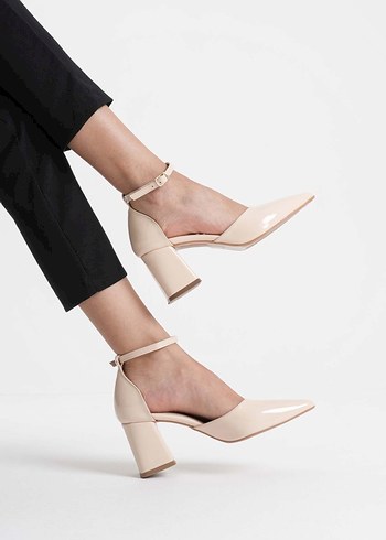 Bej Topuklu Kadın  topuklu ayakkabı - Görsel 8