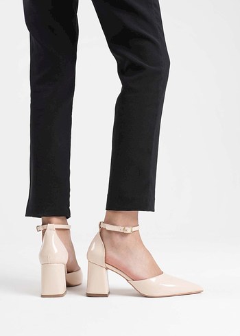 Bej Topuklu Kadın  topuklu ayakkabı - Görsel 3
