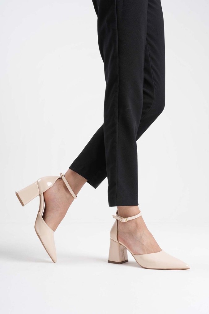 Bej Topuklu Kadın  topuklu ayakkabı - Görsel 2