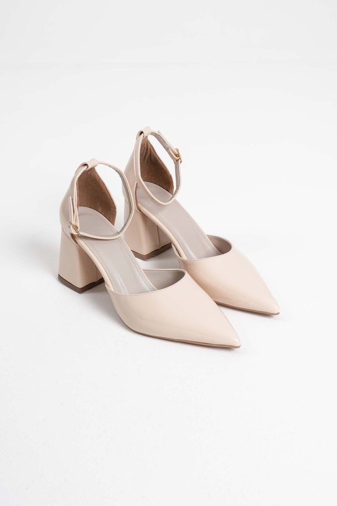 Bej Topuklu Kadın  topuklu ayakkabı - Görsel 5