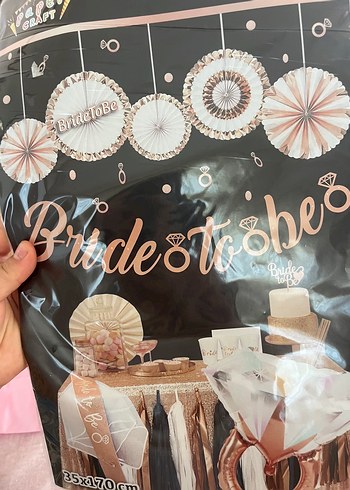 Diğer Pembe Bride to Be Kurdele ve Vintage Düğün Aksesuarları