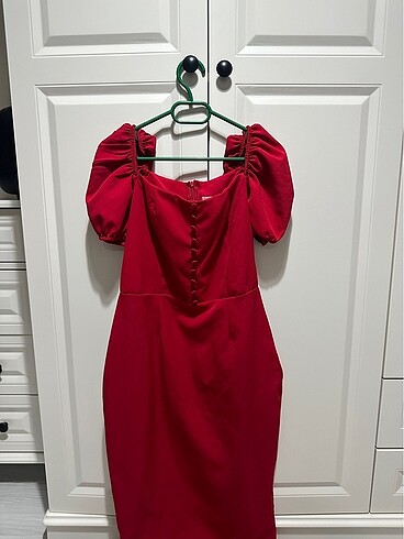 l Beden kırmızı Renk Midi elbise