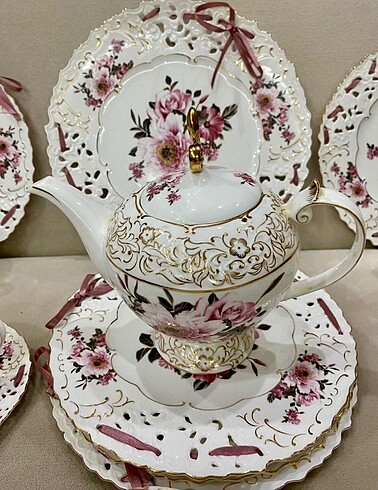 Beden beyaz Renk Karaca kahvaltı takımı/Çay takımı