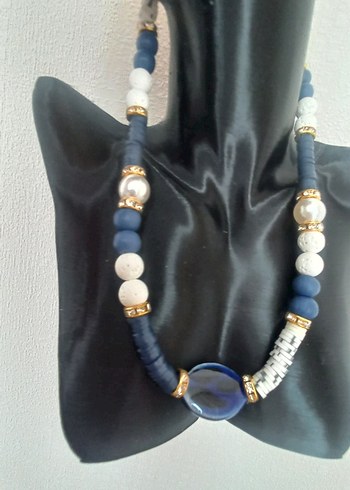 Accessorize Mavi Boncuklu Bohem Desenli Kolye