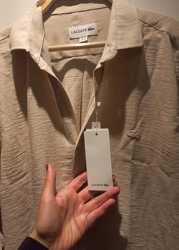 Lacoste Bej Keten Erkek Gömlek