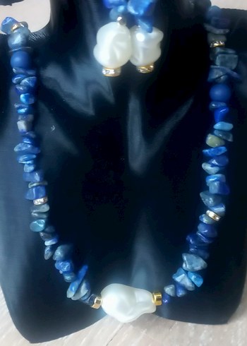 Lacivert Boncuklu Bohem Mini Kolye - Görsel 3