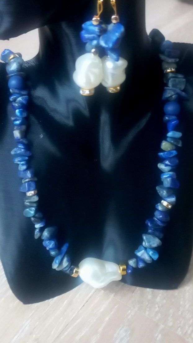 Lacivert Boncuklu Bohem Mini Kolye - Görsel 3